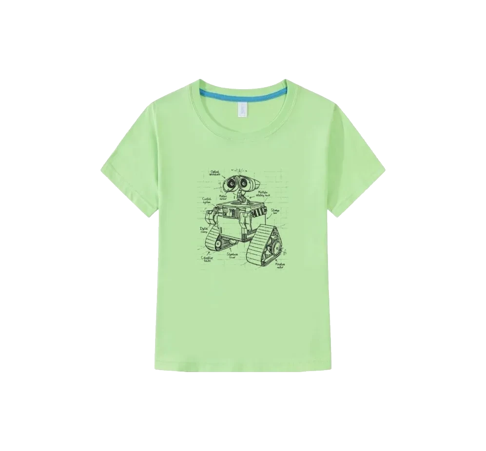 WALL·E Blueprint Kids’ T-Shirt — Light Green