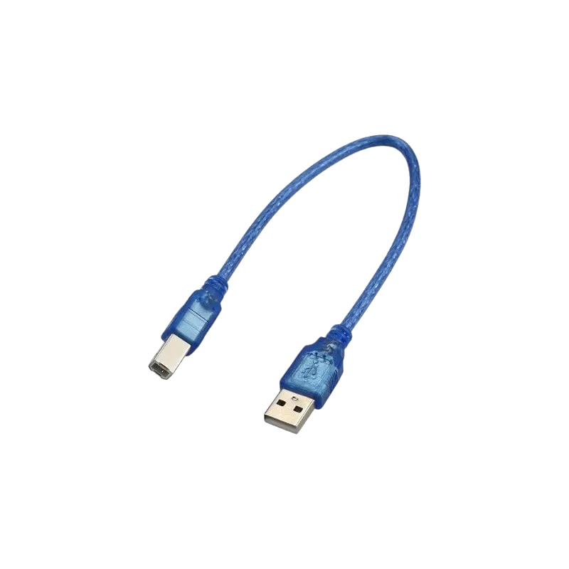 USB-A Cable 30cm - Transparent Blue USB 2.0 Printer Cable (AM-BM)