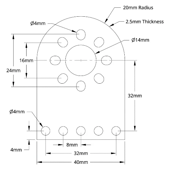 3108 Series Flat Pattern Bracket (1-1) technical drawing