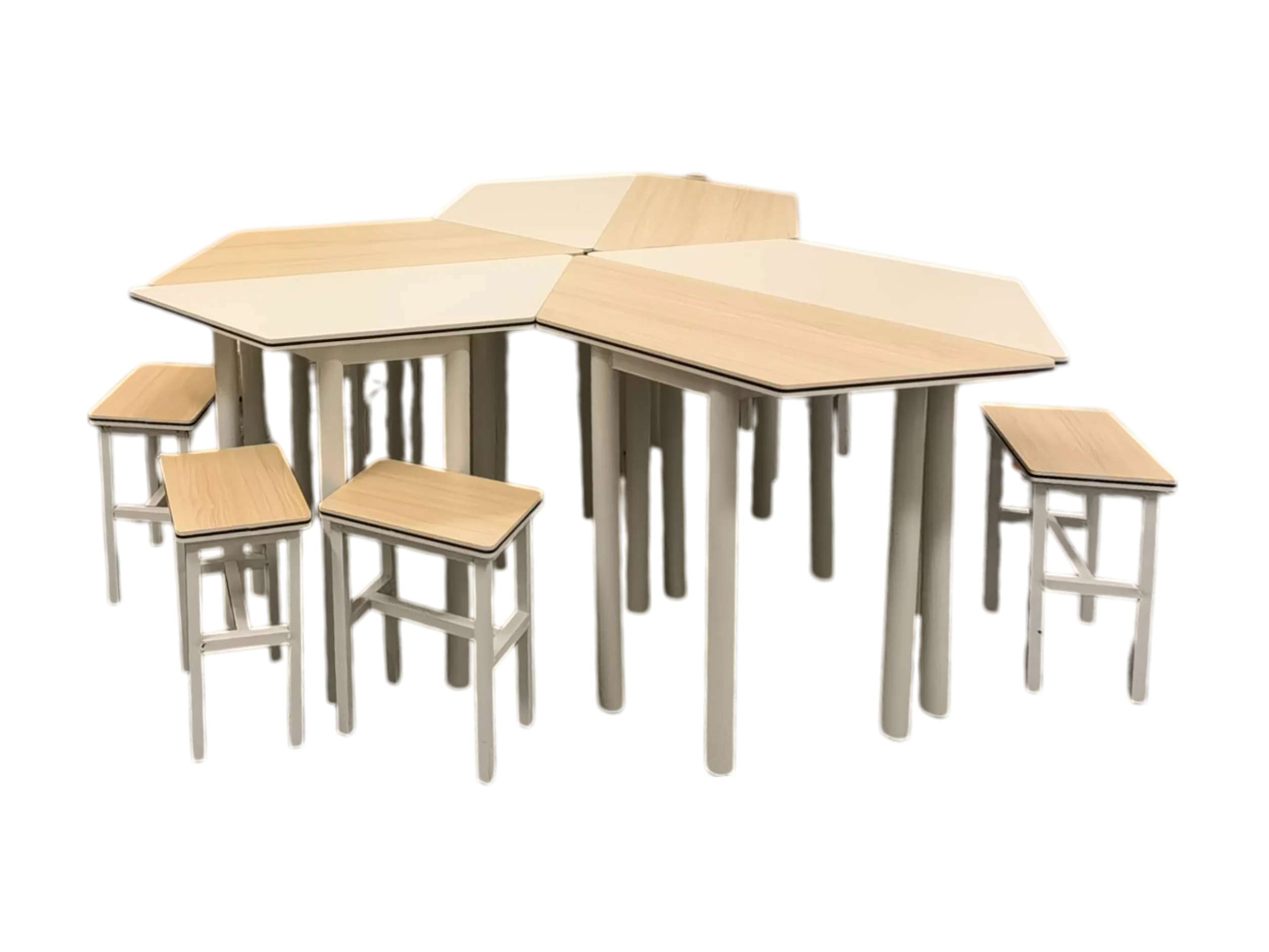 Honeycomb Style Classroom Desks and Chairs Set
