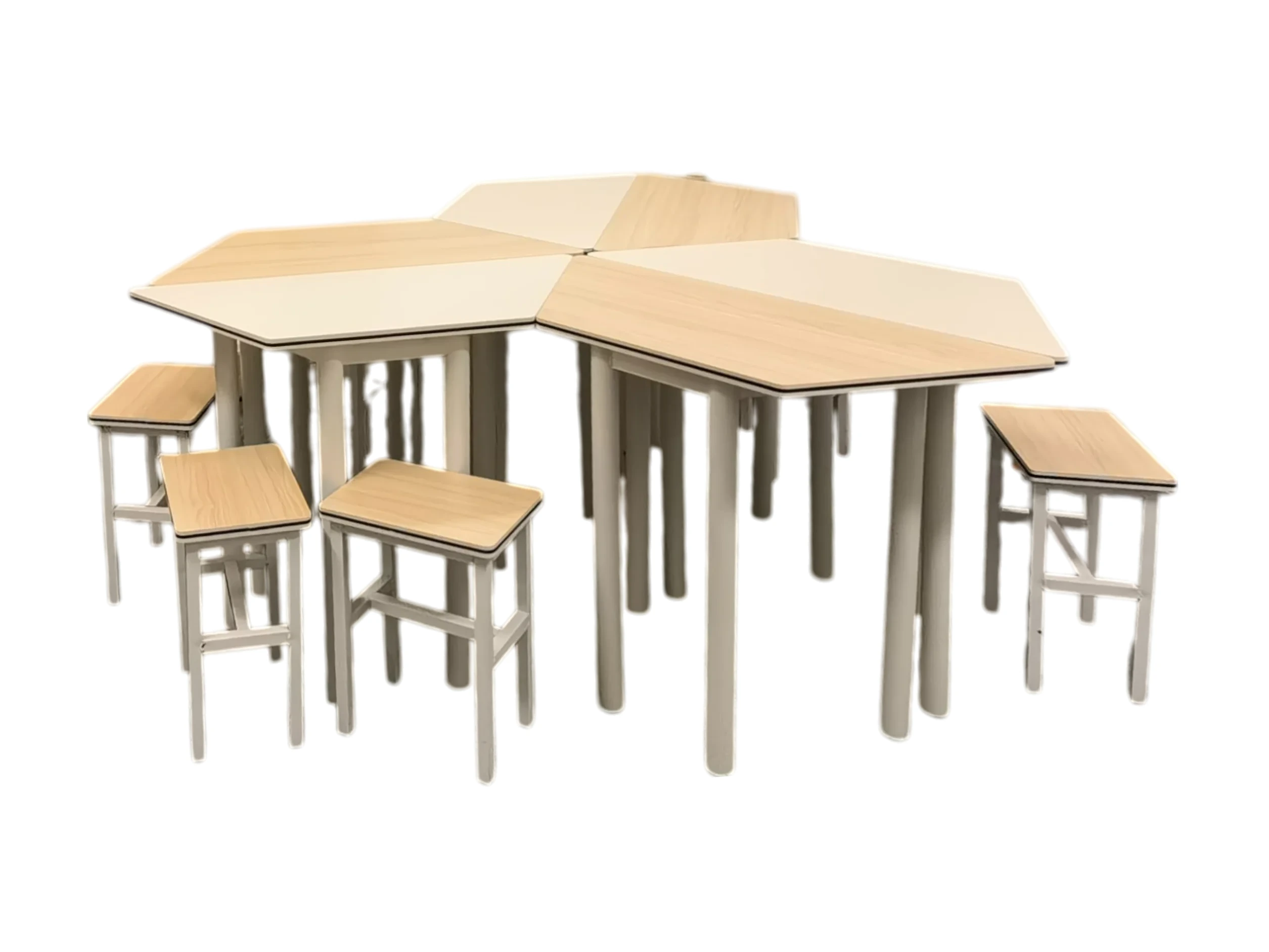 Honeycomb Style Classroom Desks and Chairs Set