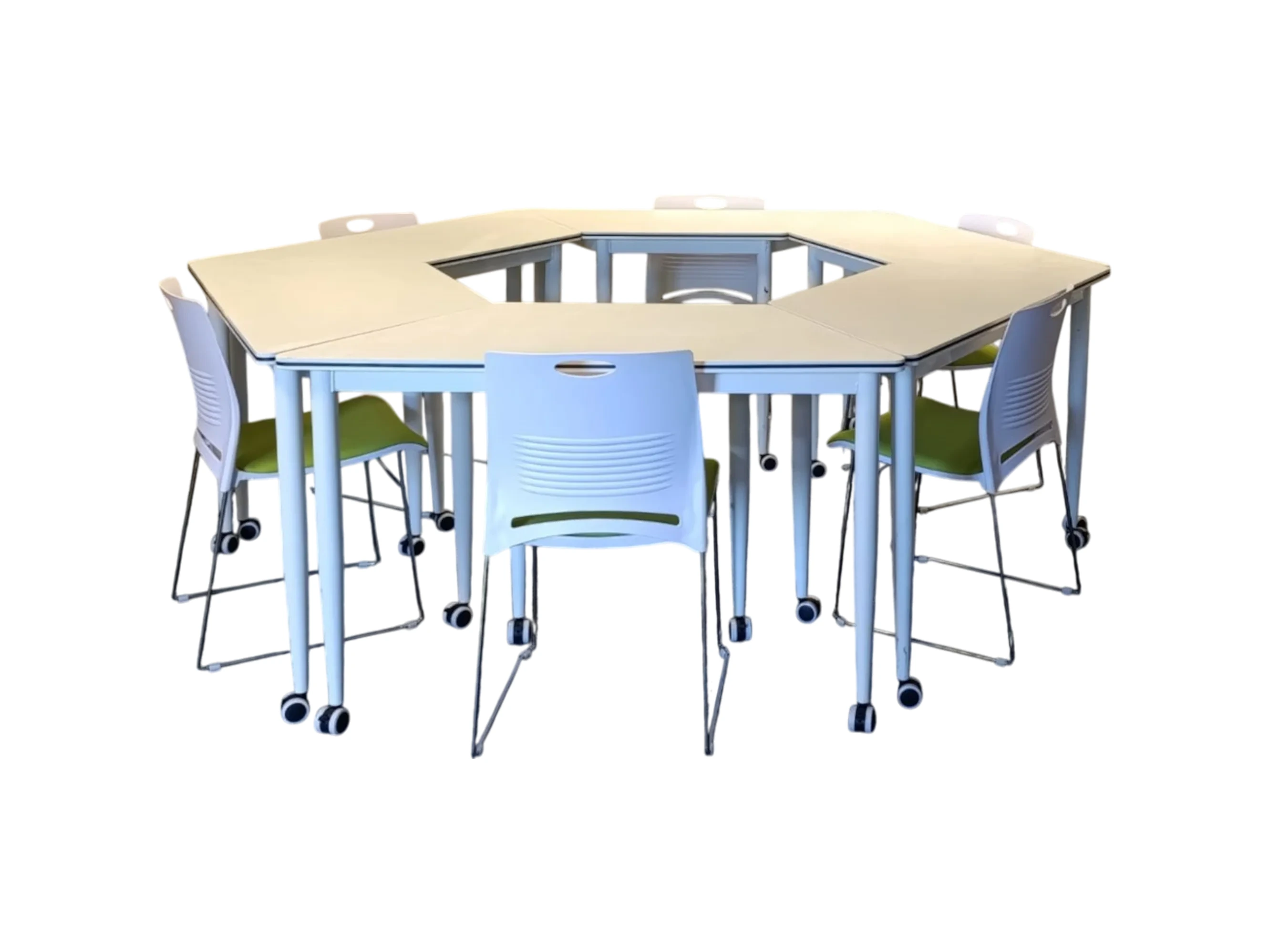 Open-Hexagon Style Classroom Desk & Chair Set