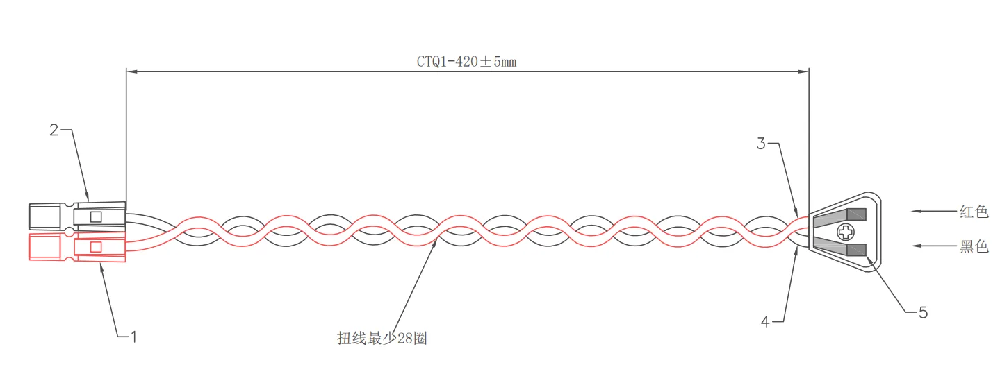 Motor Power Cable technical drawing