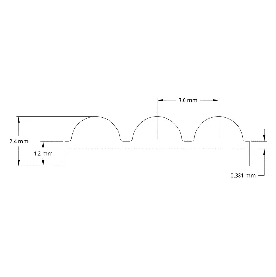 5403 Series 3mm HTD Pitch Timing Belt (15mm Width, 444mm Pitch Length, 148 Tooth) technical drawing
