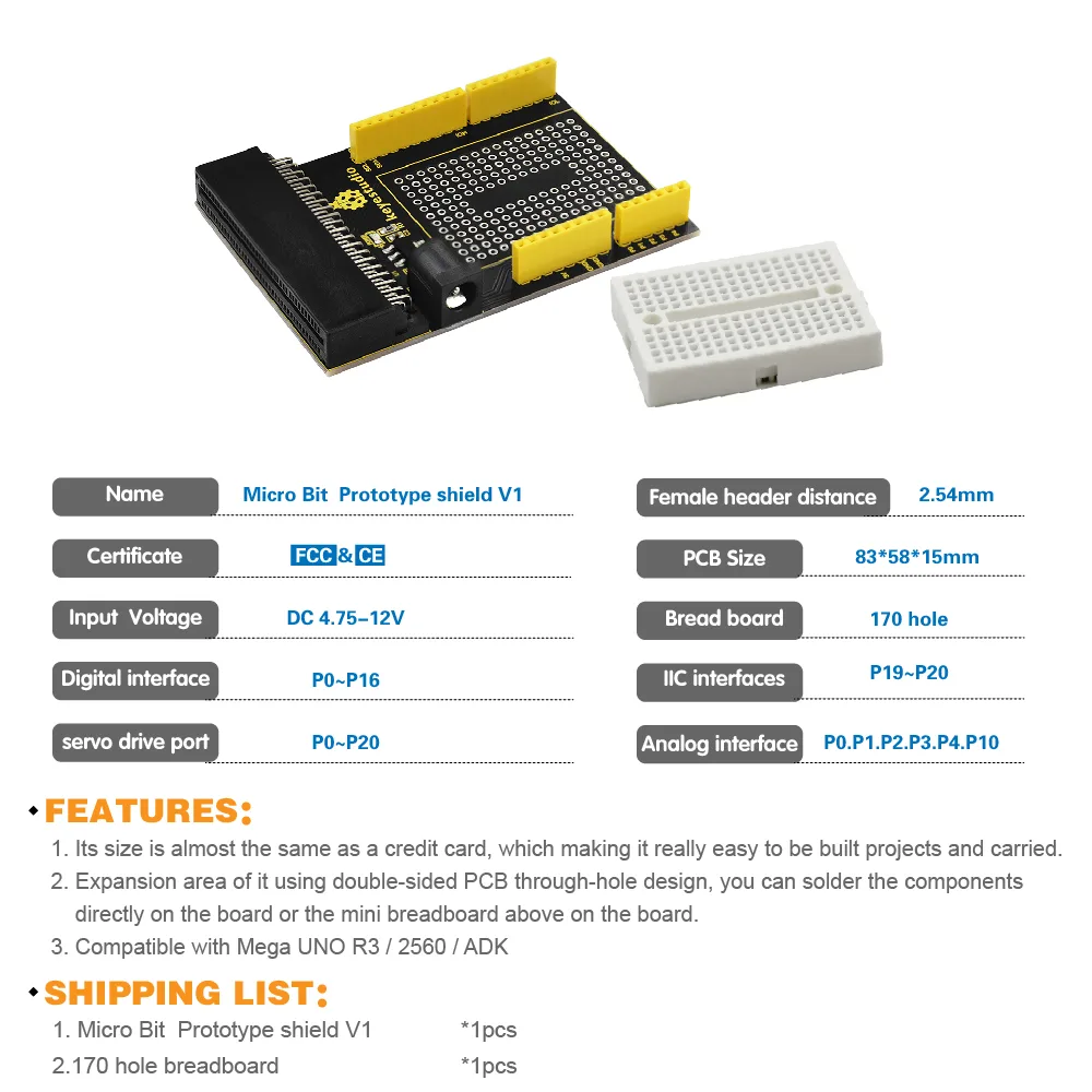 Included 170-point breadboard