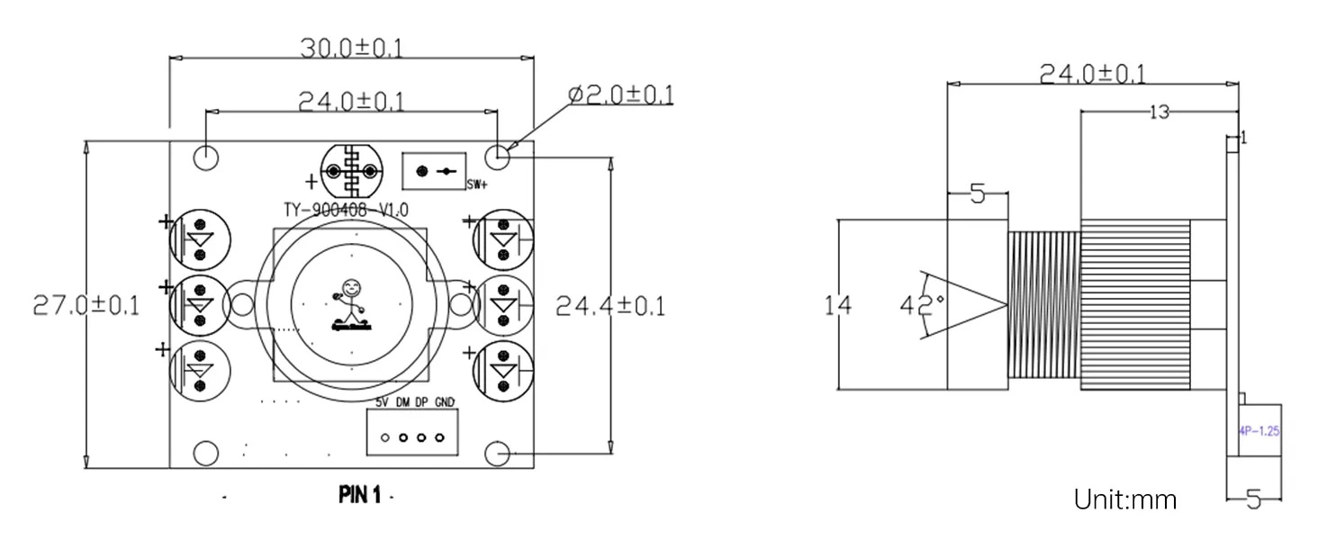 GC0308 seventy degree lens