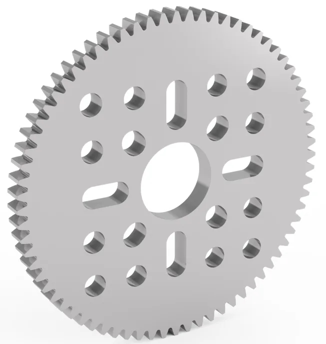 72 Tooth Aluminum Hub-Mount Gear (MOD 0.8, 4mm Thick , 14mm Bore)