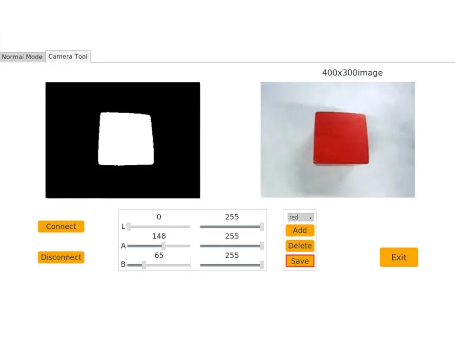 Visual colour threshold adjustment
