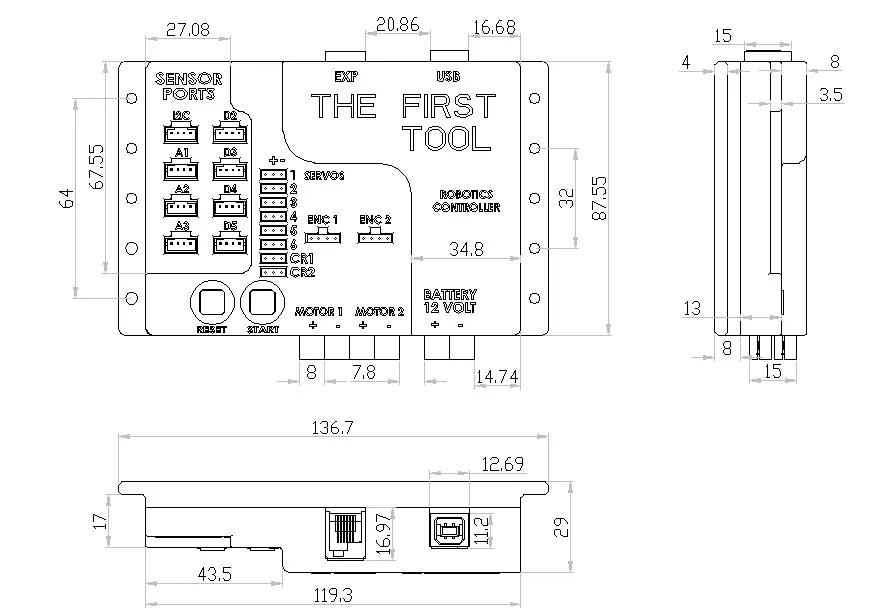 MAX控制器 technical drawing