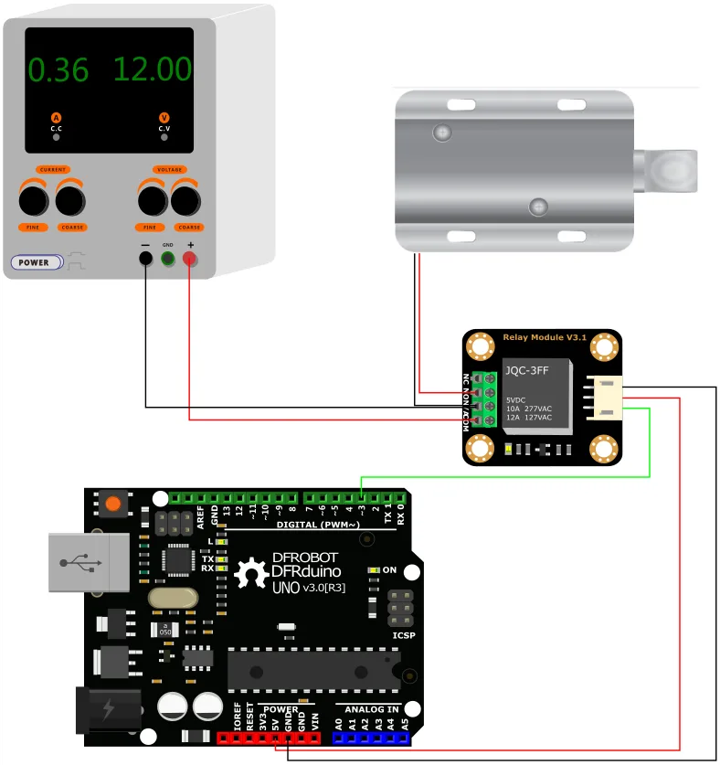 Wiring and microcontroller connection