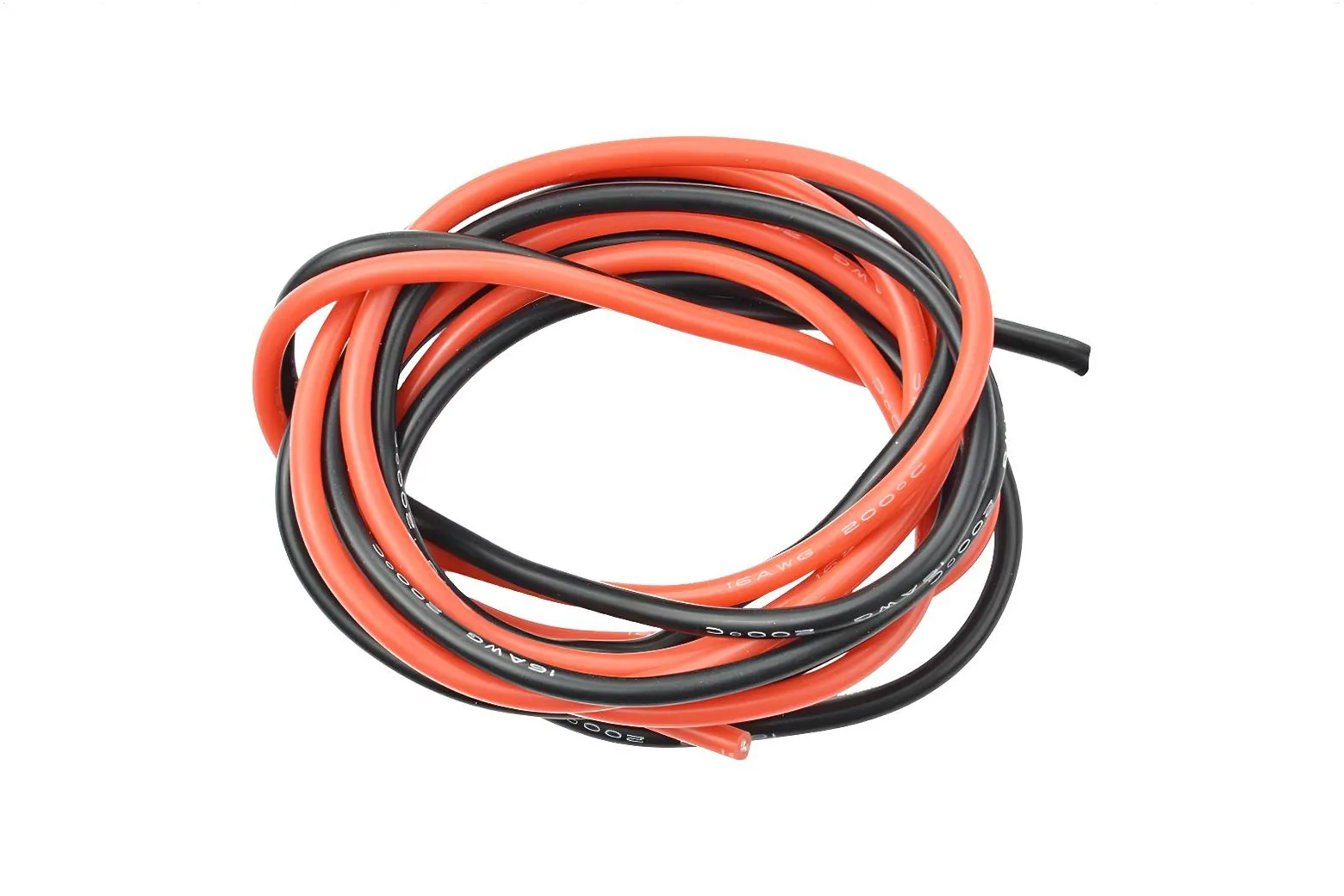 High Temperature Resistant Silicone Wire (16AWG 1.5mm², Red & Black, 1m)