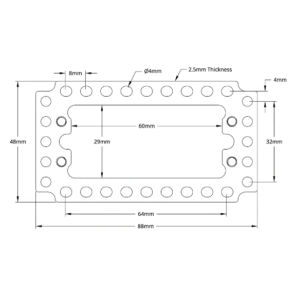 3801 Series Servo Plate (For Large Size Servos) technical drawing