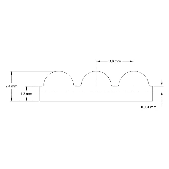 5403 Series 3mm HTD Pitch Timing Belt (15mm Width, 492mm Pitch Length, 164 Tooth) technical drawing