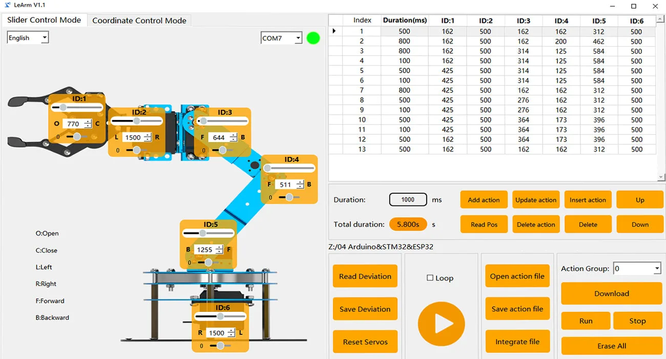 Graphical PC software slider control