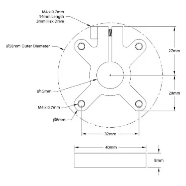 3302 Series Clamping Hub (15mm Bore) technical drawing