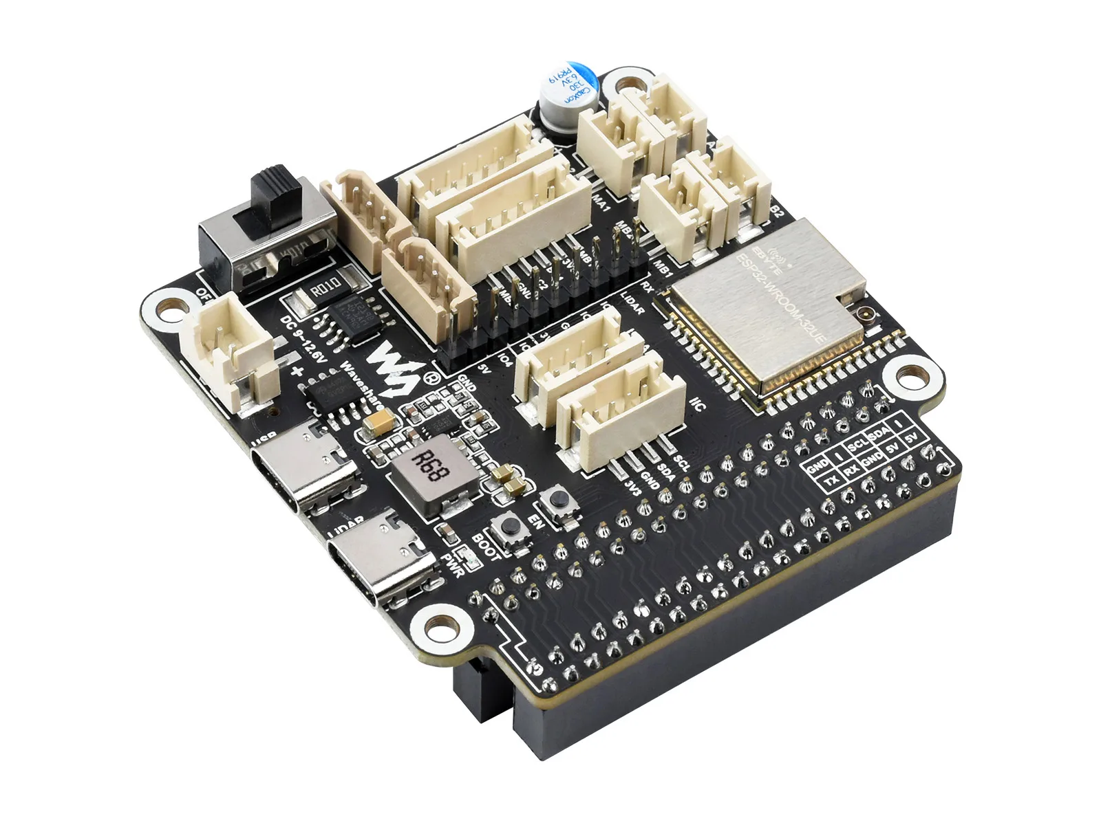 General Driver board for Robots, Based on ESP32, multi-functional, supports WIFI, Bluetooth and ESP-NOW communications, ESP32-WROOM-32、ESP32 Dev Board