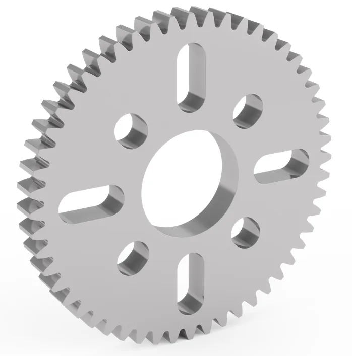 52 Tooth Aluminum Hub-Mount Gear (MOD 0.8, 4mm Thick , 14mm Bore)