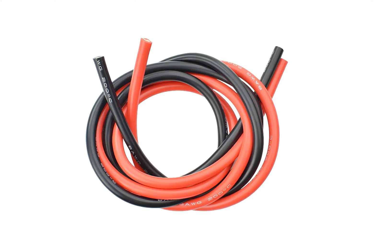 High Temperature Resistant Silicone Wire (8AWG 10mm², 1m Red & Black)