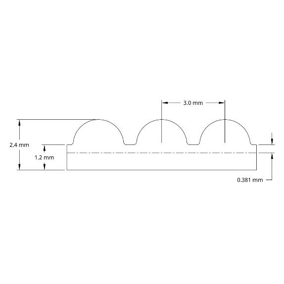 5403 Series 3mm HTD Pitch Timing Belt (15mm Width, 540mm Pitch Length, 180 Tooth) technical drawing