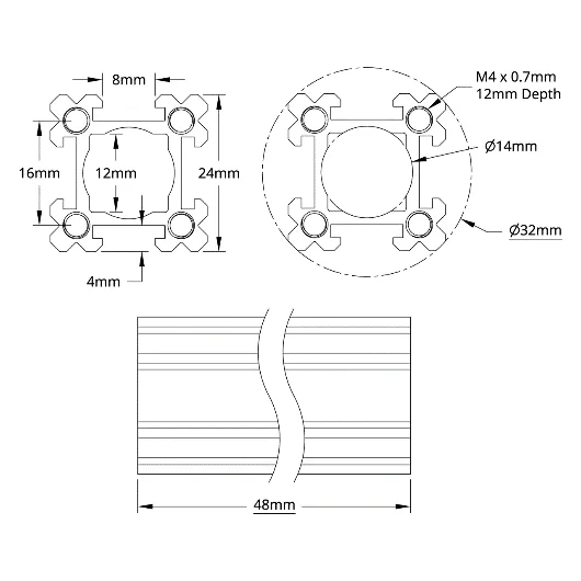 3109 Series goRUN (48mm Length) technical drawing