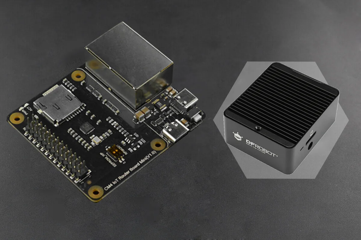 Raspberry Pi Compute Module 4 IoT Router Carrier Board Mini with Metal Cooling Case