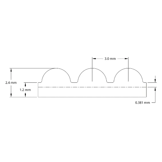 5403 Series 3mm HTD Pitch Timing Belt (15mm Width, 636mm Pitch Length, 212 Tooth) technical drawing