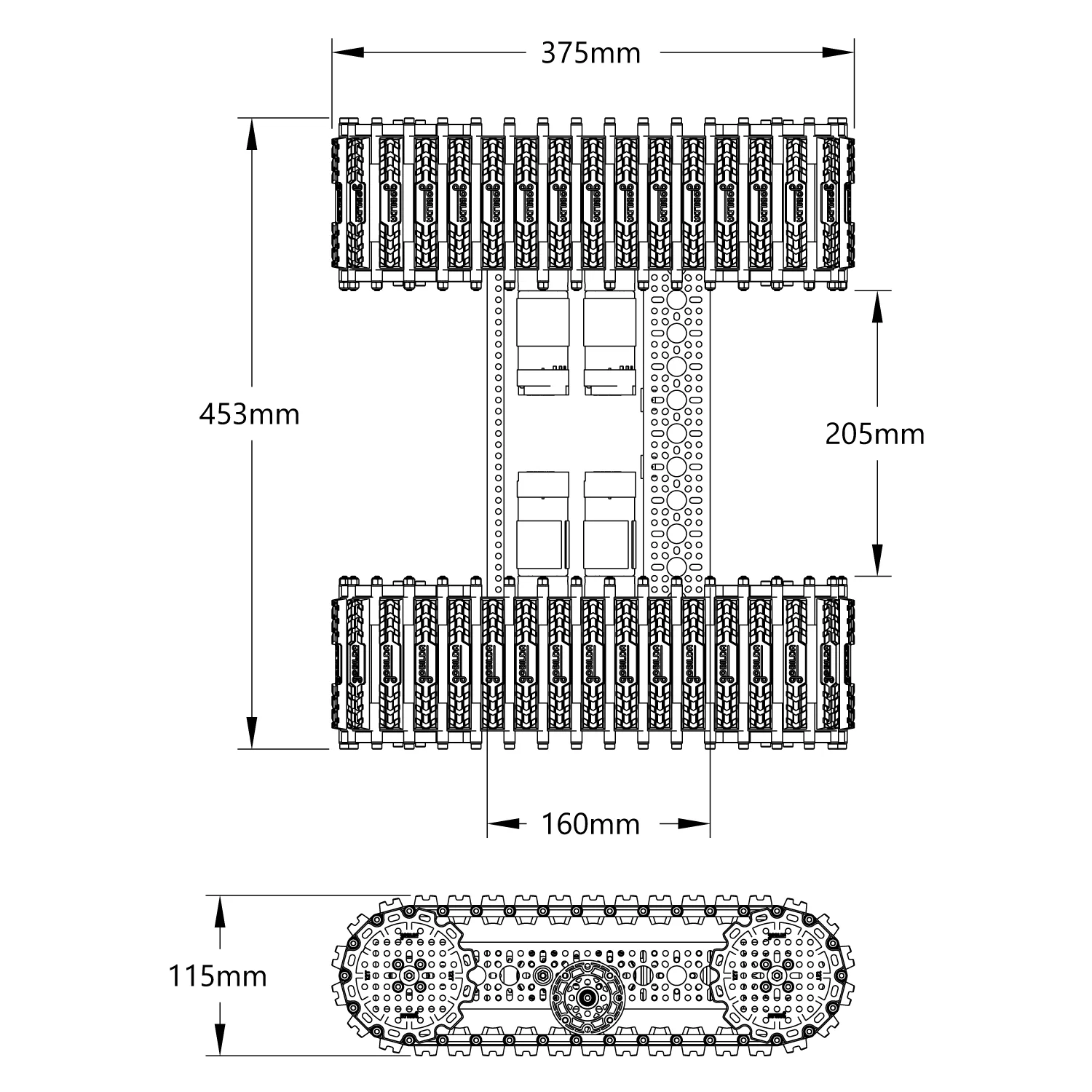 Outlaw Chassis Kit technical drawing