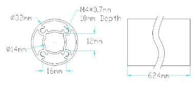 6103 Series goTUBE (624mm Length) technical drawing