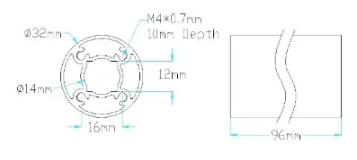 6103 Series goTUBE (96mm Length) technical drawing