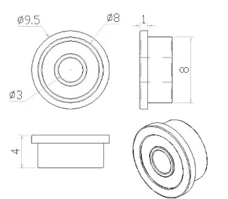 Pivot Bearing set technical drawing
