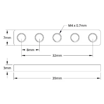 4803 Series Stainless Steel Threaded Plate (39-7) technical drawing