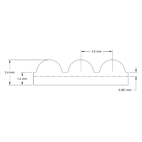 5403 Series 3mm HTD Pitch Timing Belt (15mm Width, 348mm Pitch Length, 116 Tooth) technical drawing