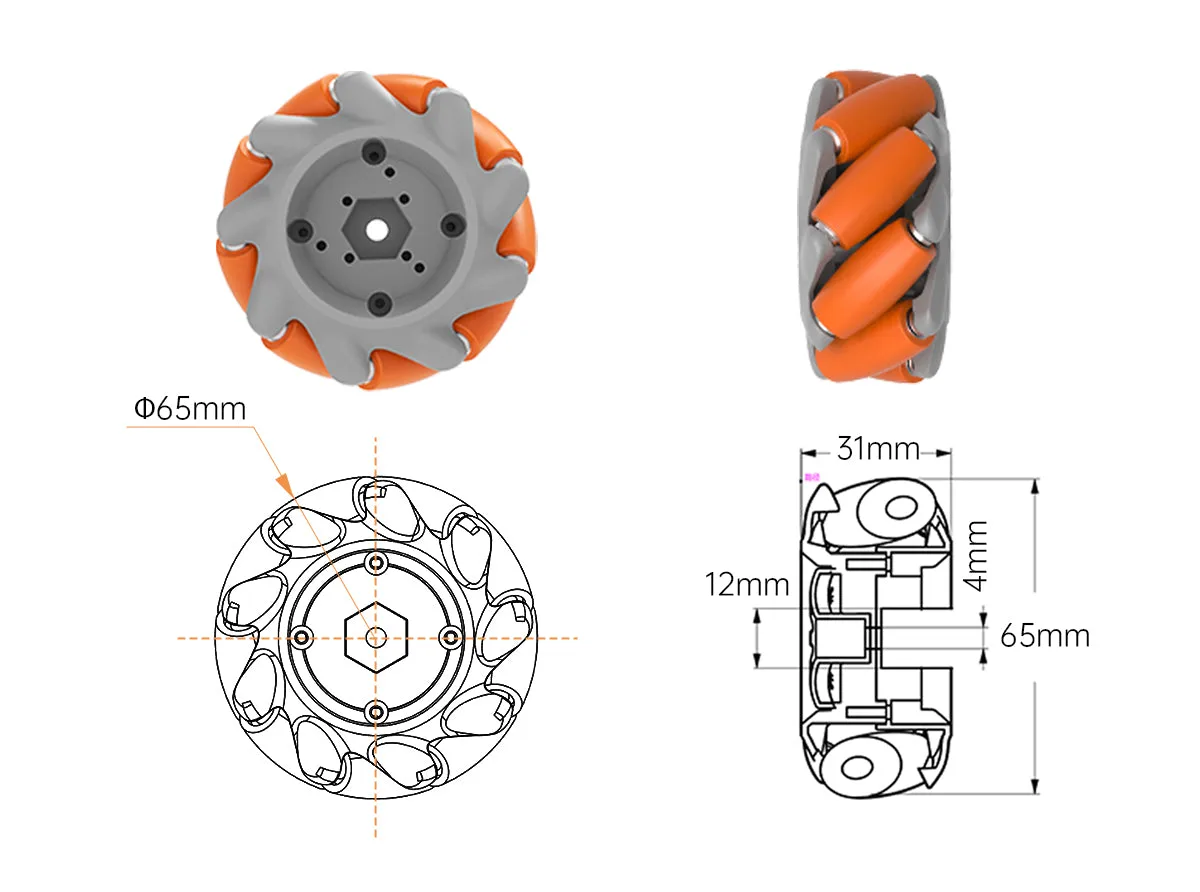 Wear-resistant Mecanum wheels
