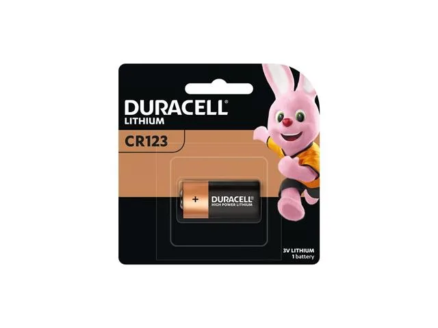 Duracell CR123 Ultra Lithium Battery, 3V, 1470mAh