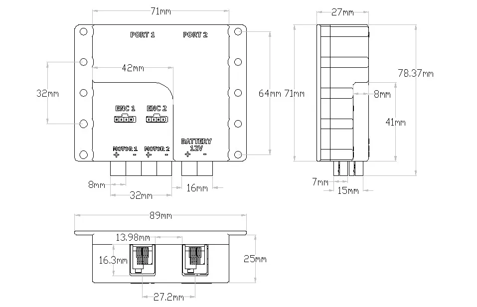 DC Motor Expansion Controller technical drawing