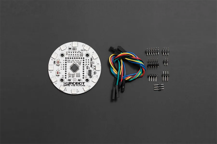 Programmable RGB LED Ring V3 with ATmega168P (12 LEDs, Serial/I2C)