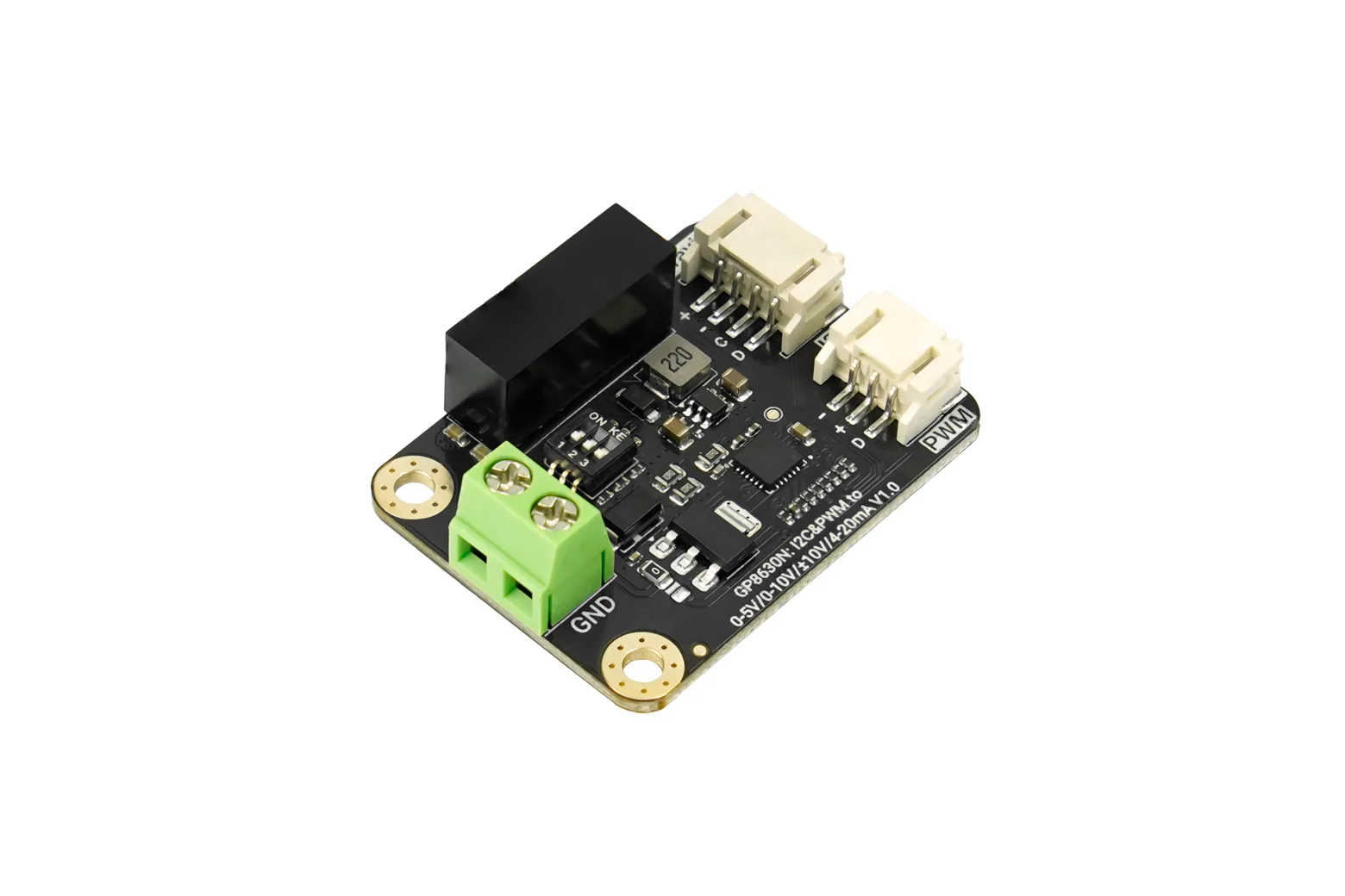 Gravity: GP8630N I2C/PWM to ±10V / 4-20mA DAC Module (16-bit)