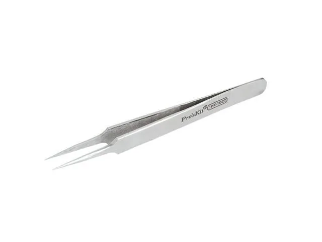 Pro'sKit 1PK-102T Super Fine Tip Straight Tweezers, 120 mm