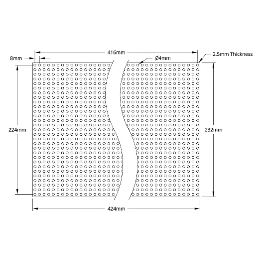 3116 Series Grid Plate (29 x 53 Hole, 232 x 424mm) technical drawing