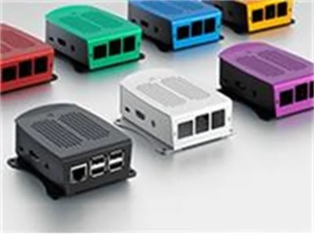 Fischer Elektronik Aluminium Enclosure with Yellow Top for Raspberry Pi
