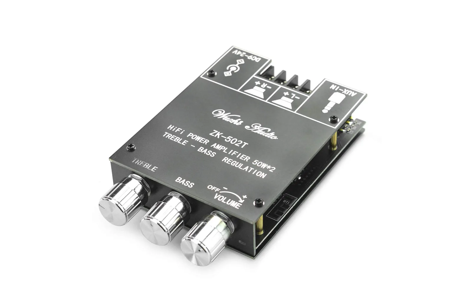 Bass Treble Bluetooth Stereo Amplifier Module (50W x2, Bluetooth 5.0, AUX)