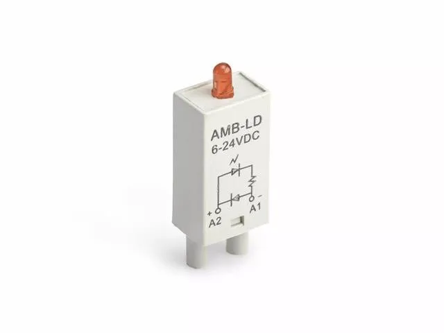 Asiaon AMB-L Plug-In LED Module for Relay Sockets, 6–24V AC/DC