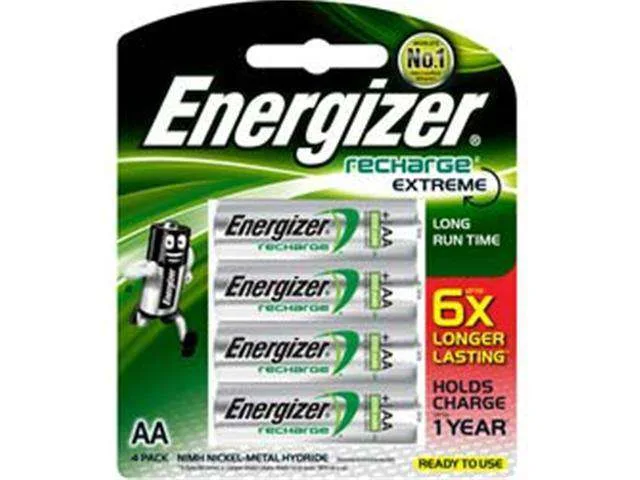 Energizer AA NiMH Rechargeable Batteries, 1.2V, 2300mAh, 4 Pack