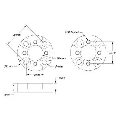 3206 Series Pattern Adaptor (16-1) technical drawing