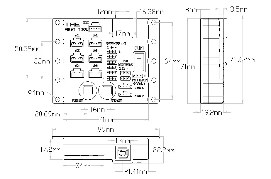 MINI Robotics Controller technical drawing