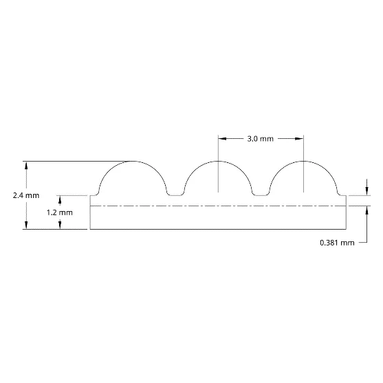 5403 Series 3mm HTD Pitch Timing Belt (15mm Width, 252mm Pitch Length, 84 Tooth) technical drawing