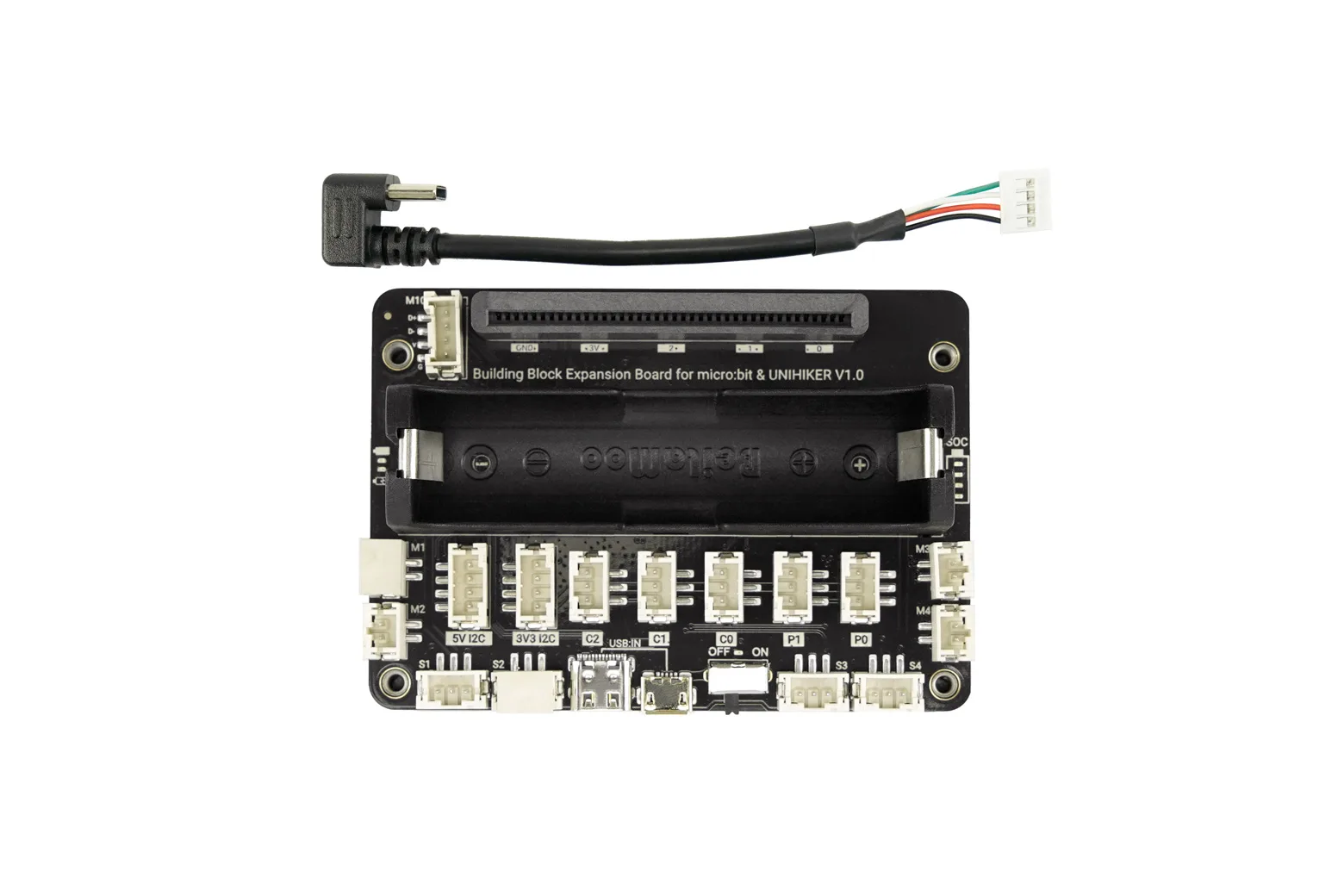 Building Block Expansion Board with Cable for UNIHIKER M10 (Wireless & LEGO-Ready)