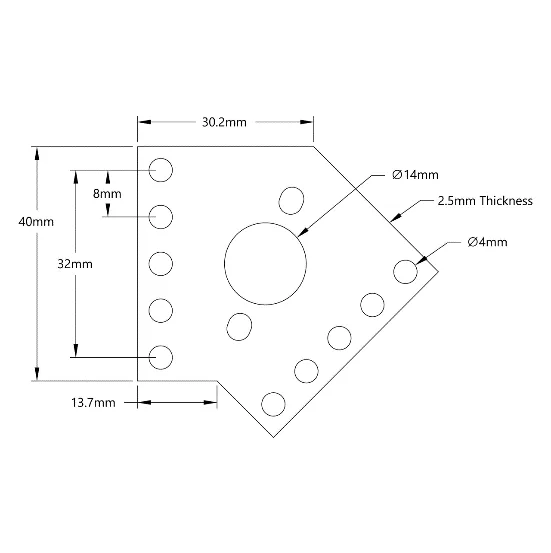3108 Series Flat Pattern Bracket (2-2) technical drawing