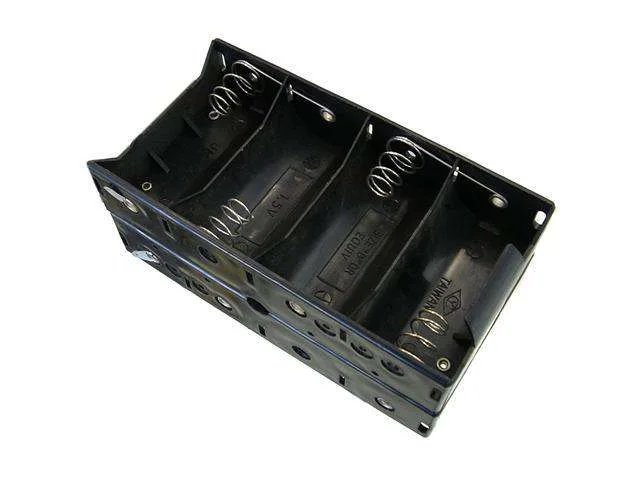 8-Cell D Battery Holder with Solder Terminals