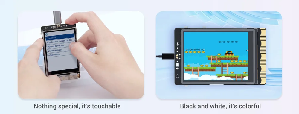 Integrated colour touchscreen display